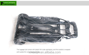 जियांग्ज़ी कस्टम फोल्डेबल हैंड पुश कार्ट किराना पोर्टेबल फोल्डिंग कार्ट शॉपिंग ट्रॉली कार्ट बैग व्हील वाली प्लास्टिक ट्रॉली के साथ - Product Image 4