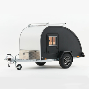 Remolque de Camping Moderno en Forma de Lágrima, Cabina para Dormir Remolcable con Cocina Trasera, Construcción de Acero Inoxidable y Aluminio, Capacidad para 8 Personas - Product Image 5