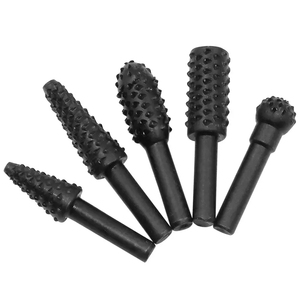 Juego de rebabas rotativas de 1/4 pulgadas, 5 uds., herramienta de tallado de madera, <span class=keywords><strong>escofina</strong></span> rotativa, broca, herramientas de corte, grabado, carpintería, herramientas de carpintería - Product Image 1