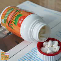 Vitamina C Diaria Masticable 500mg, Porción de 1000mg, Bajo en Calorías, Sin Azúcar, Suplemento de Viaje para Profesionales, Entrega Exprés