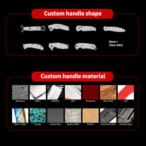 Cuchillo de hoja plegable personalizable para acampar al aire libre, cuchillo de supervivencia de grado DIY de madera de Damasco de acero inoxidable de 25mm con logotipo láser OEM - Product Image 4