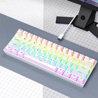 K61 True Mechanical Gaming Keyboard with Green Red Brown Black Switches Detachable Keycaps RGB Lighting