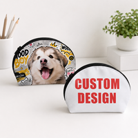 Monedero Semicircular Personalizado con Foto de Perro o Gato, con Cierre, Diseño de Dibujos Animados, Bolsa de Almacenamiento de Maquillaje Mini con Imagen de Mascota Impresa