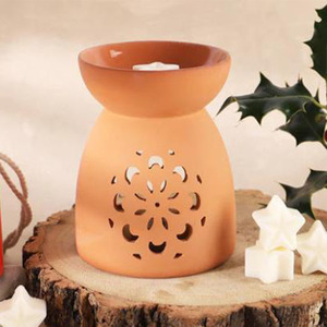 Quemador de Aceite de Arcilla Terracota con Diseño de Cuatro Hojas - Product Image 4