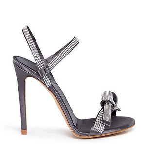 <b>Big</b> Size 46 Women <b>Bow</b> Knotted High Thin Heels Sandals Summer Bling Diamonds Dress Stiletto Ankle Buckle Shoes - Product Image 4