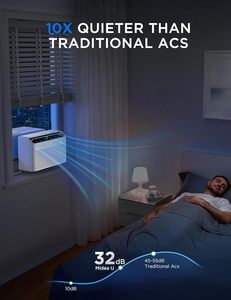 BIBO Climatiseur de fenêtre intelligent en forme de U 12000 BTU, refroidit 550 pieds carrés, ultra silencieux, fonctionnement en fenêtre ouverte, compatible Alexa Google 37% - Product Image 2