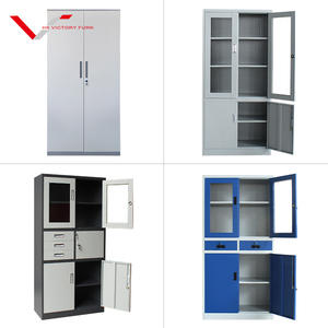 Armario <span class=keywords><strong>Industrial</strong></span> de acero, mueble con 2 puertas de vidrio bloqueables, archivador de <span class=keywords><strong>Metal</strong></span> - Product Image 5