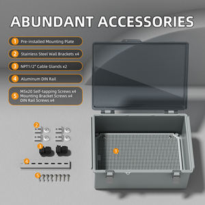 กล่องไฟฟ้ากันน้ำ IP65 วัสดุ ABS ขนาด 190x290x140 มม. พร้อมสายร้อยสายไฟ ราง DIN ป้องกันฝุ่น กล่องควบคุมสำหรับโซลาร์ - Product Image 6