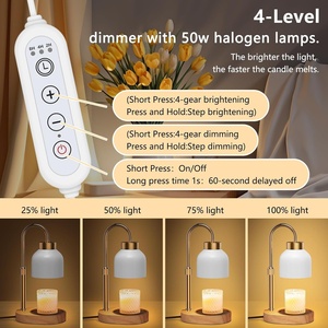 Lampu Aromaterapi Lilin Cair Tanpa Api Elektrik yang Dapat Disesuaikan, Kayu Solid, Minyak Esensial, untuk Suasana Kamar Tidur - Product Image 4