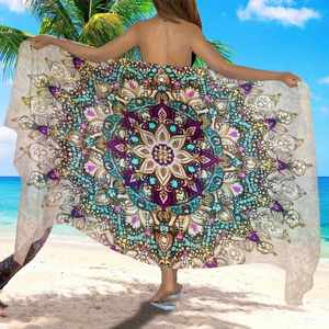 Serviette de plage en microfibre ultra-fine imprimée mandala, très populaire, pour les vacances d'été, accessoire de voyage personnalisé - Product Image 2