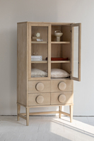Meubles de ferme vintage en chêne armoires modernes en bois vitrine pour le salon