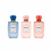 Botella de Perfume de Vidrio Premium de 100 ml, Botella de Perfume Rectangular de Lujo, Botella de Perfume de Vidrio Esmerilado con Tapa de Plástico y Caja