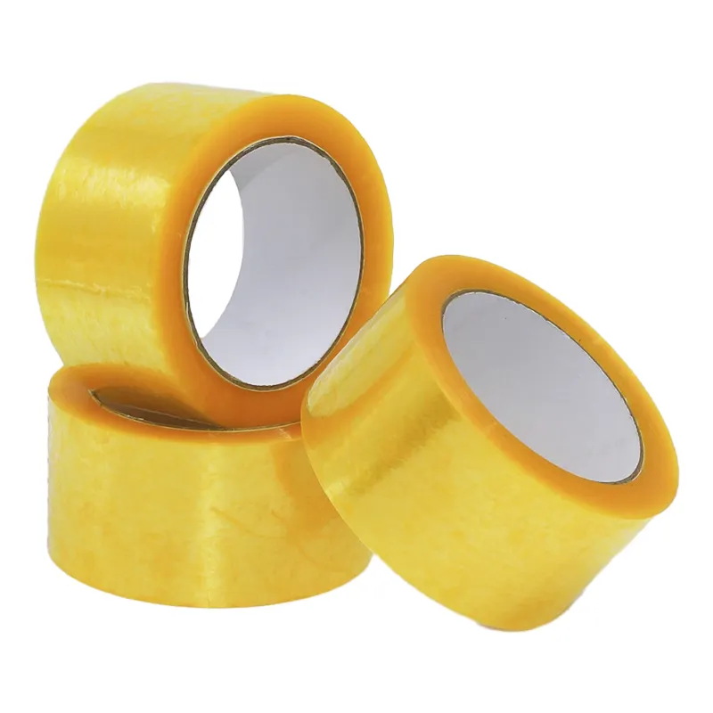 Оптовая цена, прозрачная печатная упаковочная лента, самая популярная прозрачная желтая термоплавкая прочная Тяжелая рулонная упаковочная лента из БОПП