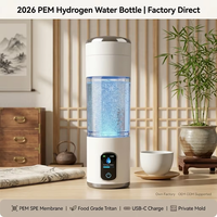 Vaso de Hidrógeno Premium Tritan de 320ml sin BPA de Fábrica Original con Pantalla Táctil Inteligente Autolimpiante, OEM ODM, Vaso de Agua Antioxidante para la Salud