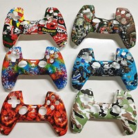 Housse en silicone camouflage pour manette PS5, antidérapante, résistante à l'usure, anti-traces de doigts, coque souple pour manette PS5