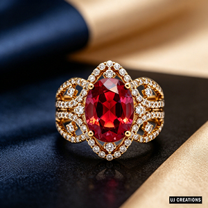 Bague personnalisée en or massif 10K/14K/18K avec pierre précieuse ovale et diamant de laboratoire qualité VVS-VS taille brillant, bijou de mode - Product Image 5