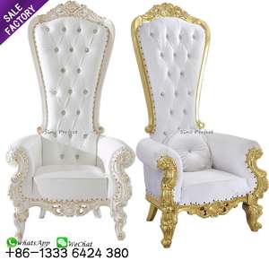 Silla de Trono Real de Respaldo Alto Dorada de Fábrica de Foshan, Económica, para Bodas, Muebles para Jardín - Product Image 1