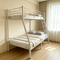 Lit superposé en métal de qualité commerciale, cadre robuste en acier, lit double sur grand lit, support en fer blanc pour chambre à coucher