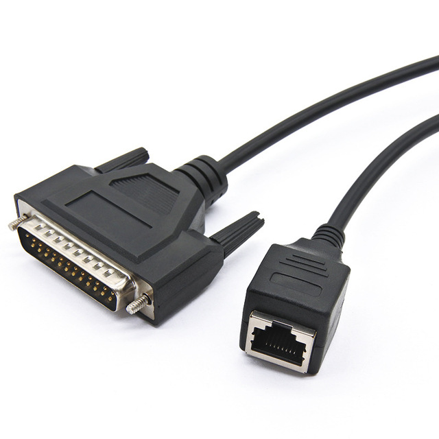 Factory Customized DB9 DB25 to Rj45 8P8C Ethernet Adapter Cable PVC Insulated Male Female Extension Converter RS232 Serial Cable