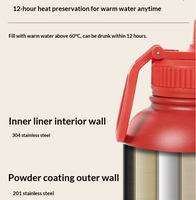 Bouteille d'eau isotherme pour chien et chat, commerce extérieur, 32 oz, double couche, acier inoxydable 304/201, grande capacité, pot spatial