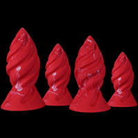 Nouveau Plug Anal en Silicone à Ventouse, Grande Taille, Forme Fileté, Suppositoire Anal, Dilatateur Anal pour Adultes, pour le Plaisir Personnel