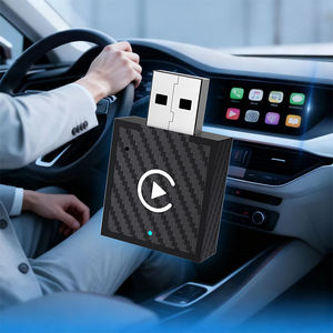 Adaptateur CarPlay filaire vers sans fil OEM 2-en-1 personnalisable noir pour mise à niveau de l'infodivertissement d'usine - Product Image 1