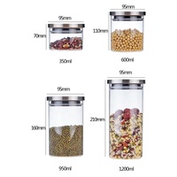 Vente flash - Pot de conservation en verre borosilicate à large ouverture pour la cuisine, avec couvercle hermétique