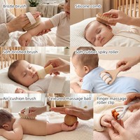 Ensemble de massage tactile en bois pour nourrissons EDUsense, kit de stimulation sensorielle tactile 8 pièces, jouet Montessori