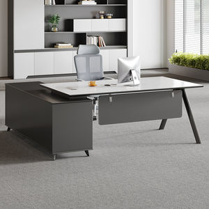 Mejor Precio de lujo moderno en forma de L Gerente de madera Mesa de oficina Gerente <span class=keywords><strong>general</strong></span> Diseño de mesa - Product Image 2