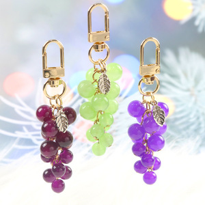 Crystal Glass Grape Fruit Keychain Decoration Women Bag Pendant Cute Ladies Key Chain Car <b>Keyring</b> Mini Handbags Backpacks <b>Charm</b> - Product Image 4