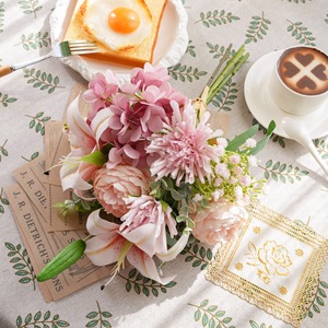 Bouquet de fleurs artificielles CallaFloral, lys, rose thé, rose, décoration pour la maison et les mariages CF01088A - Product Image 2