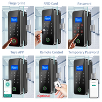 XSDTS A16 Funciona con Tuya Smart Lock, Sistema de Control de Acceso por Huella Dactilar, Cerradura para Puerta de Vidrio con Contraseña Virtual para Uso Comercial