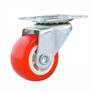 La più recente vendita 1/1.25/1.5/2/2.5/3/4 pollici ruota per impieghi leggeri ruote girevoli in PVC ruote girevoli girevoli rosse girevoli e rigide a stelo T/T