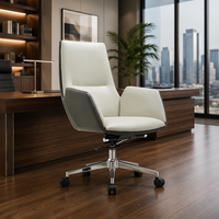 Chaise de bureau exécutive ergonomique en métal et fer, siège en mousse moulée, hauteur réglable, base pivotante, dossier haut, support lombaire, pour bureau à domicile