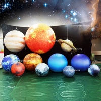 Ballon du système solaire : Lune, Terre, Mars, Saturne, neuf planètes / Planète géante gonflable à l'hélium avec lumière LED
