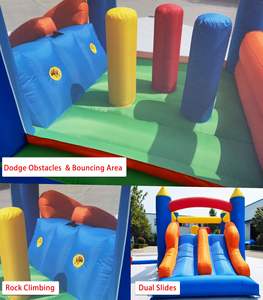 Tout-en-un : toboggans de course doubles, tunnels de rampement, obstacles d'escalade, château gonflable, maison de rebond gonflable, matériau PVC - Product Image 3