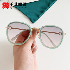 Lunettes de soleil ovales Qianai pour femmes, protection UV400, monture PC, verres AC, type 3, lunettes de soleil tendance, protection solaire - Product Image 2