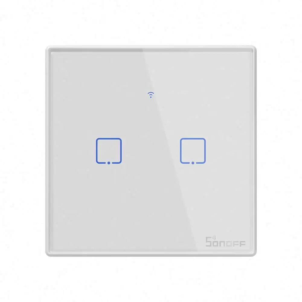 SONOFF T2 UK 2 GANG Factory Direct Sale ewelink Modern Wifi Smart Home Touch Switch In Wall 2Gang Interruptor