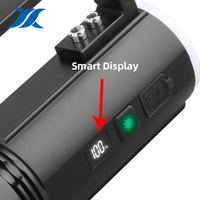 Linterna Láser Blanca de Alta Resistencia de 30W, 2000LM, Linterna de Mano Industrial con Mango, Pantalla Digital Inteligente, Foco para Patrullaje