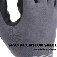 Niveau de coupe A2 mécanicien gant robuste nitrile trempé sable fini 15G Nylon Spandex gants coquille pour travail hommes