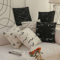Innermor géométrique noël maison hôtel jeter taie d'oreiller tissé rayé point Jacquard impression Polyester velours housse de coussin