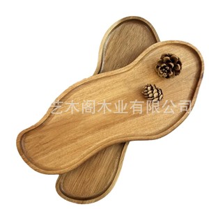 Wooden <b>Trays</b> Acacia Wood Irregular Shape Handmade Serving <b>Tray</b> For Hotel Coffee <b>Tea</b> Fruit Snack Platter A5 Shaped - Product Image 4