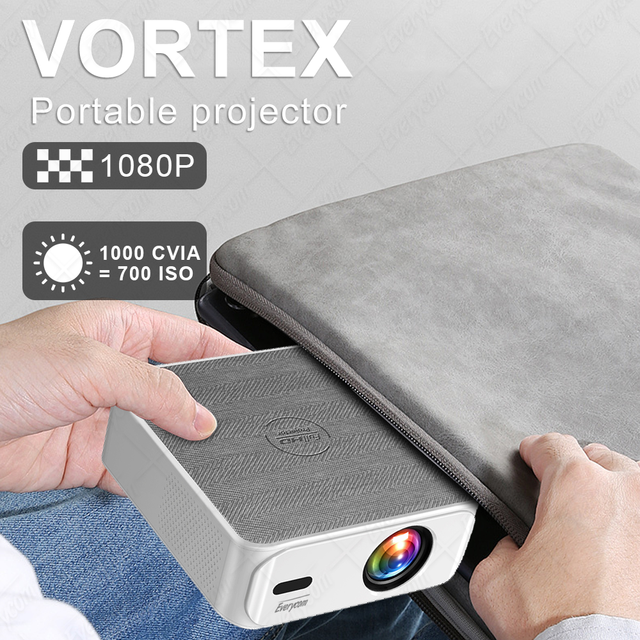 Portable Mini 4K Video Projector 300'' Screen 1000 CVIA Android Projector Home Theater Projecteur 4K Mini Proyector Projector