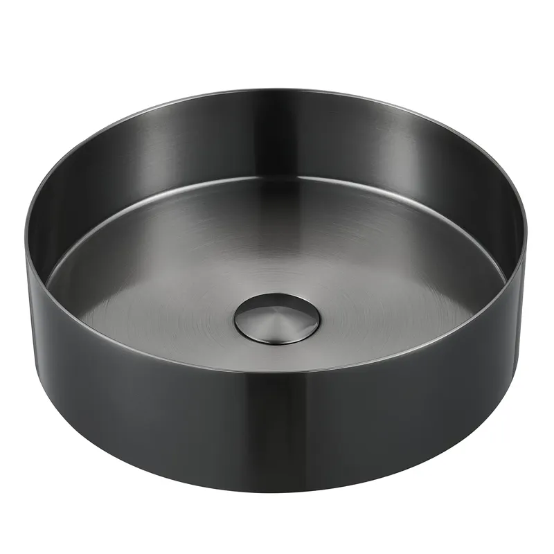 Black Round Stainless Steel Bathroom Sink
