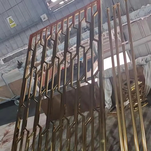 Séparations murales pour restaurants, salle à manger, cloison en acier inoxydable, panneaux <span class=keywords><strong>de</strong></span> séparation d'écran en métal découpés au laser - Product Image 1