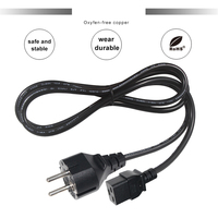 Kabel Daya KC Black 6Ft 0.75Mm2 H05vvf 250V 16A CEE77 ke C19 IP11 Bersertifikasi IEC VDE untuk Peralatan Rumah Tangga Komputer/Laptop