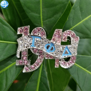 Nuevo diseño Gamma Phi Delta 1943 alfileres de joyería bebé rosa azul con incrustaciones de mariposa esmalte GPD insignia de aleación de Metal broche de hermandad griega - Product Image 2