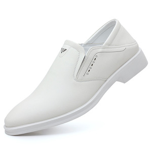 Chaussures en cuir blanches pour hommes, à bout pointu, pour le bureau, les occasions décontractées et habillées - Product Image 5