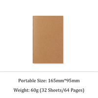 Recharges de carnet de voyage, journal ou agenda vintage en papier kraft Daurin 100 g/m² avec pages intérieures originales