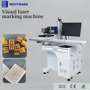 Machine de marquage laser à positionnement visuel haute vitesse avec convoyeur, machine de marquage laser à fibre optique, positionnement visuel pour - Product Image 1